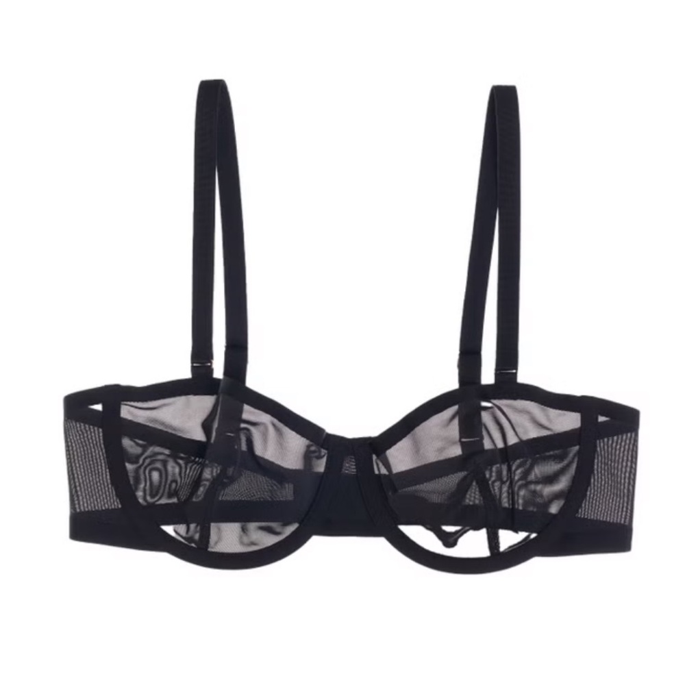 Cuup Black Balconette Mesh Bra 32F